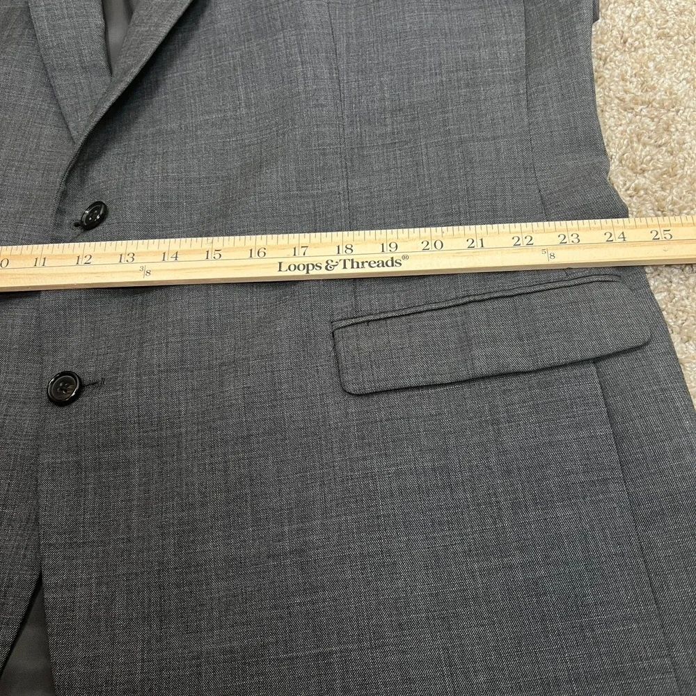 Lauren Ralph Lauren Gray Suit 48R 100% Wool Natural Stretch Flat Front Two Piece